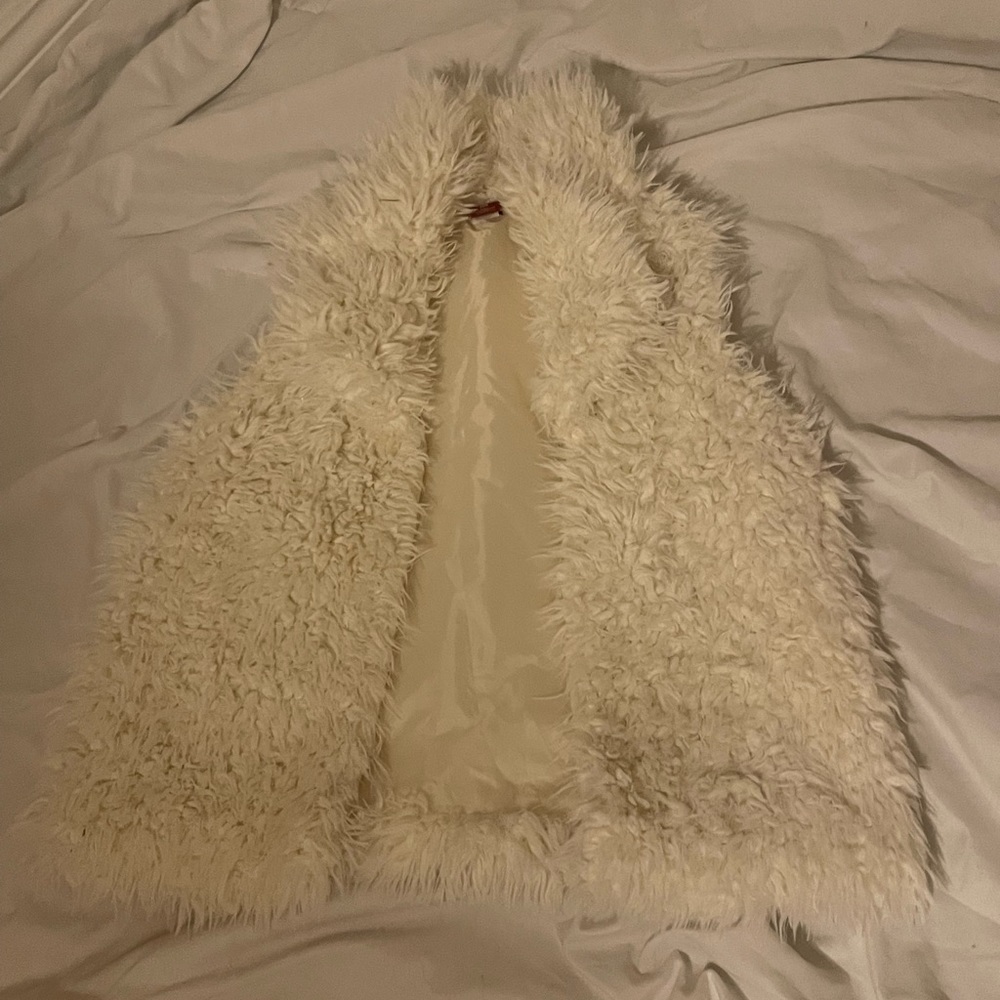 Ivory furry vest